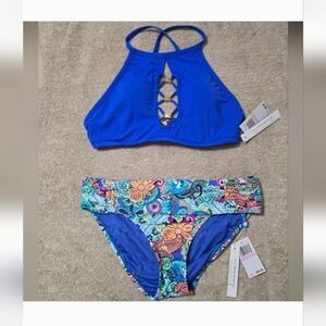 NWT Bleu Rod Beattie Blue and Multicolor Bikini Size 6